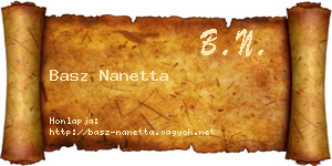 Basz Nanetta névjegykártya
